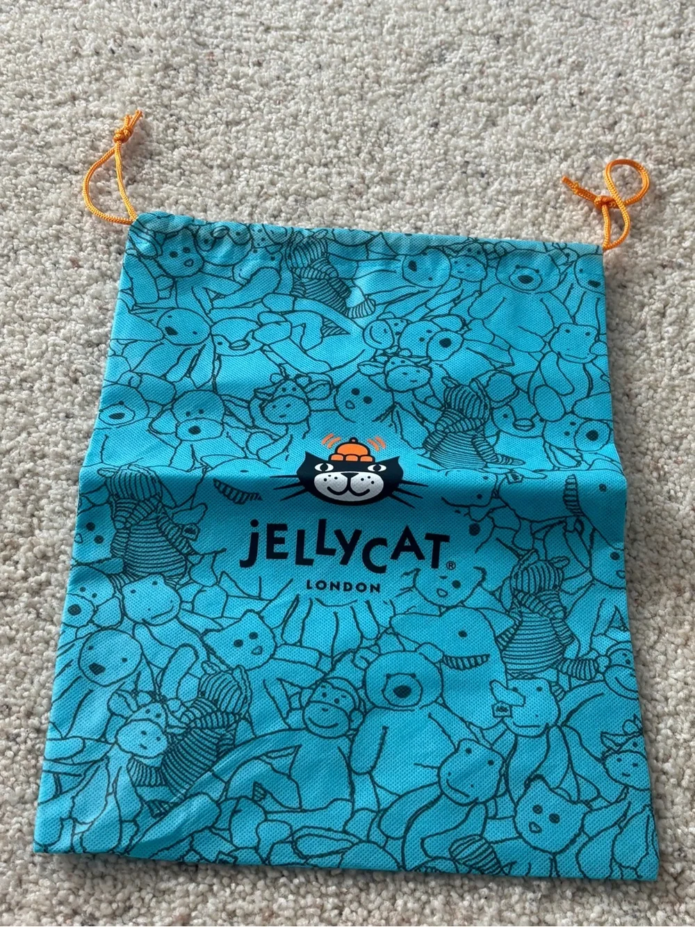Jellycat London Blue Drawstring Dust Bag never used